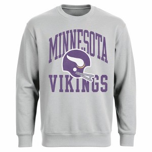 NFL Minnesota Vikings Men's Gray Long Sleeve Crewneck Fleece