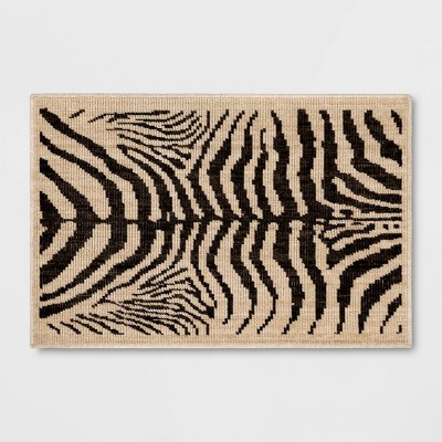 Washable Woven Zebra Accent Rug Black/Tan - Threshold™