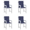 vidaXL Lowback Chair Cushions - 4 Pcs Navy Blue Patio Seat Pads, Polyester Fabric, Water-Resistant for Outdoor/Indoor Use, 39.4"x19.7"x1.6" - 4 of 4