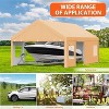 13x25FT Metal Carport - Iron Pipe + PE, All-Inclusive with 4 Doors & 4 Windows, Garage Car Shelter Shade for Car, Truck & Boats - 3 of 4