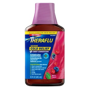 Theraflu Expressmax Severe Cold & Cough Liquid Daytime Berry, 8.3 Oz - 1 of 4