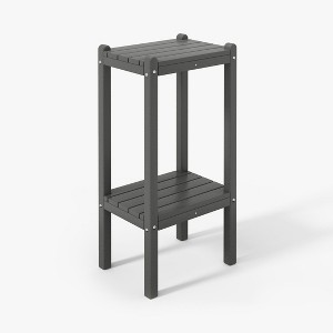 WestinTrends Malibu 36" All Weather HDPE Outdoor Patio Two Shelf Side Table - 1 of 4