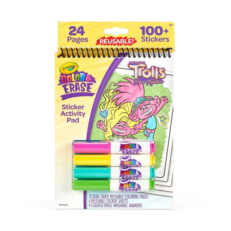 Crayola Trolls Color &#38; Erase Reusable Sticker Activity Pad, 1 of 6