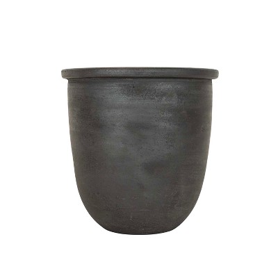 7.75" Smoke Colored Planter Black Terracotta by Foreside Home & Garden