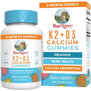 MaryRuth's Vitamin K2+D3 Calcium Gummies, Peach Mango & Apricot, 60 ct - 1 of 4