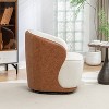 SEYNAR Modern Velvet and PU Leather 360 Degree Swivel Accent Chair - 3 of 4