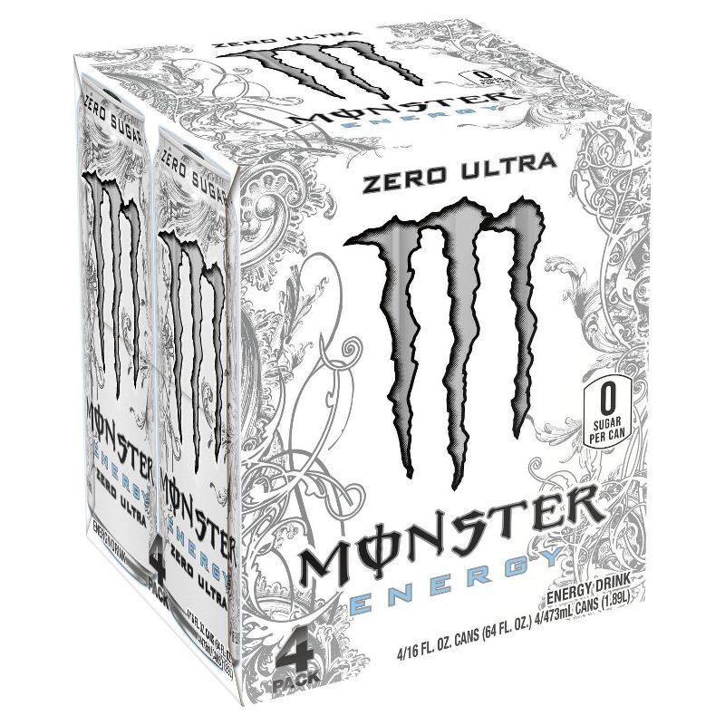 Monster Zero Ultra Energy Drink - 4pk/16 fl oz Cans, 4 of 7