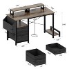 KTMBDW 47” L Desk with Power Outlet, Computer Gaming Desk with File Drawer & Monitor Stands for Home Office with Storage Shelves - 4 of 4