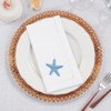 Saro Lifestyle Embroidered Starfish Serenade Napkin (Set of 6), White, 20"x20" - 4 of 4