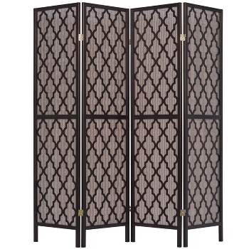Legacy Decor Screen Room Divider Rattan Cane Webbing Insert with Decorative Cut Outs