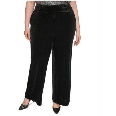 Calvin Klein Womens Velvet Casual Wide Leg Pants
