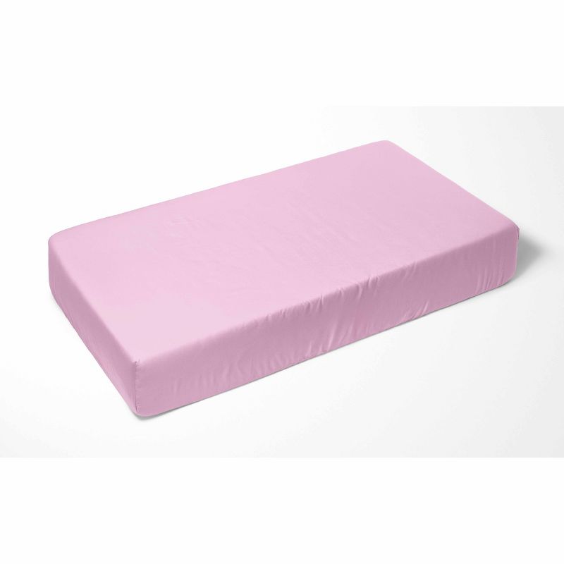 Bacati - Mod Dots Stripes Pink Fuschia Beige Chocolate 3 pc Crib Bedding Set, 3 of 6