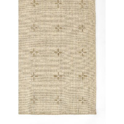 Natural Hand-Loomed Wool and Viscose Rectangular Rug