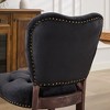 HDZNVF Set of 2 French Vintage Tufted Upholstered Fabric Dining Chair, Black - 3 of 4