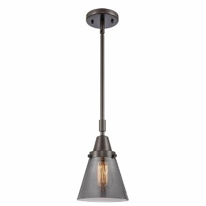 Cone - 1 Light Stem Hung Mini Pendant In Industrial Style-9.13 Inches Tall and 6 Inches Wide - 1 of 1