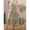 INSPIRE CHIC Women's Summer Bohemian Floral Print Elastic High Waist A Line Maxi Skirts - 2 of 4