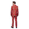 Suitmeister Men's Christmas Suit - Christmas Tree & Stars Outfit Slim Fit - Red  - Size Large - 2 of 4
