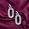 Slickblue Women's Drop Earrings, Oval Shape with Glitter Acrylic, Matte Finish, Hoop Closure, Color Options, 2-1/8" - 3 of 3