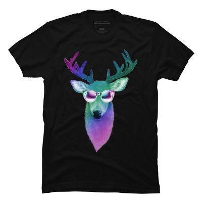 Men's Design By Humans Disco Stag By iamkeelin T-Shirt