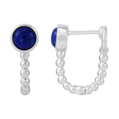 Silpada 'Feel The Breeze' Sterling Silver Blue Lapis Hoop Earrings - image 2