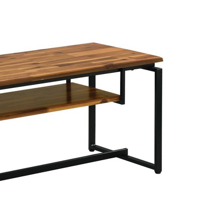 Jurgen 67" Black Metal and Weathered Oak TV Stand