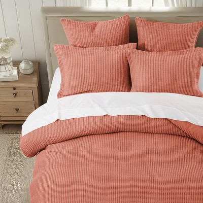 Adobe Waffle Weave Cotton Full/Queen Duvet Set