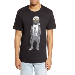 Elevenparis Mens Fashion Dog Graphic T-Shirt, Black, Medium - 1 of 1