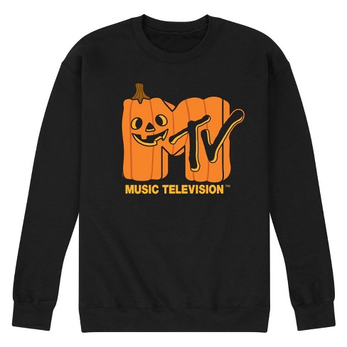 Men s Mtv Halloween Jack O Lantern Logo Graphic Fleece Sweatshirt Target