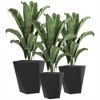 SKRAN Set of 3 Tall Planters, 18", 15.25", 11.75", MgO Indoor Outdoor Planters with Drainage Holes, Stackable Flower Pots for Garden, Patio - 2 of 4