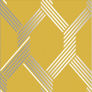 Vector Lemon Yellow and Silver Geometric Paste the Wall Wallpaper - 1 of 4