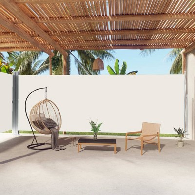 vidaXL Retractable Side Awning Cream 86.6"x393.7"