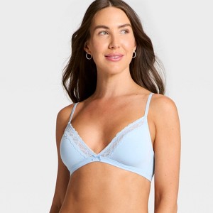 Women's Modal Blend Unlined Triangle Bralette with Lace - Auden™ - 1 of 3