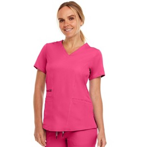 MediChic Women's Ruth 3-Pocket Multi Stitch V-Neck Scrub Top - 1 of 4