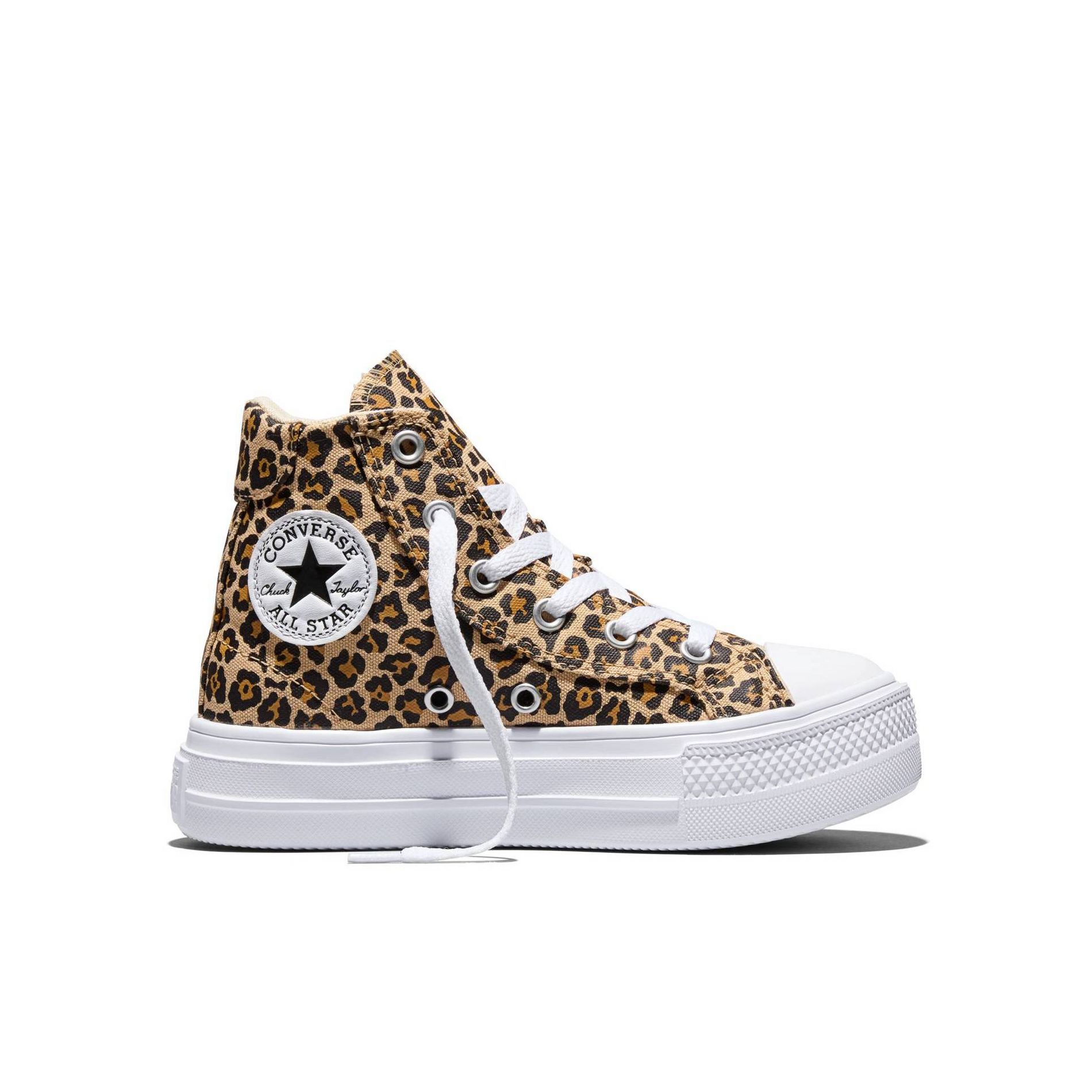Converse Kids' Platform High Top Sneakers - Leopard Print