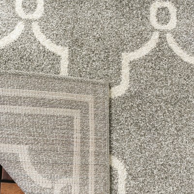 Rectangular Dark Grey/Beige Cotton Synthetic 10' x 14' Area Rug