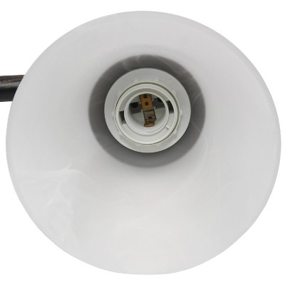26.5" Oil Rubbed Bronze and Alabaster Glass Vanity Light