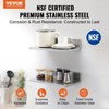 Munora 8.6" x 16" Stainless Steel Floating Shelf with Backsplash - 44 lbs Capacity Commercial Shelving (2-Pack) - 2 of 4