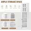 Tall Bathroom Corner Storage Cabinet,Free Standing Corner Storage Cabinet with Adjustable Shelves and Doors,Open Storage for Bathroom Kitchen - 4 of 4