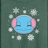 Women's - Pokémon - Squirtle And Snowflakes Lightweight French Terry Wide Neck Long Sleeve Shirt - 2 of 4