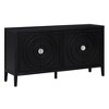 Sideboard Buffet Storage Cabinet With 4 Doors, Circular Metal Handle, Adjustable Shelf Pantry Cabinets - 3 of 4