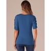 Allegra K Women's Half Sleeve Boat Neck Stretchy Basic Summer Casual Shirt - 3 of 4