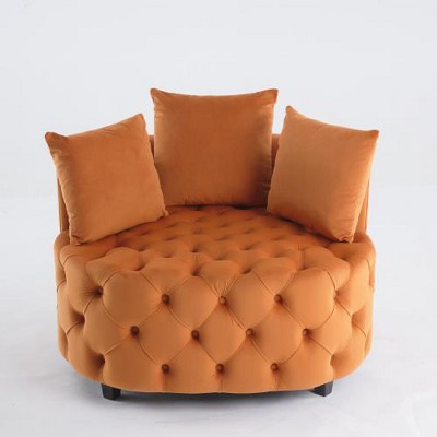 SYFERLORY Furniture,Width 40.6 inches Accent Chair / Classical Barrel Chair for living room / Modern Leisure Sofa Chair (Orange)