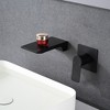 ChicFurnit Bathroom Sink Faucet Matte Black Wall Mount Faucet with Waterfall Spout for Modern Bathroom, Black, 14.37"*8.07"*3.15" - 2 of 4