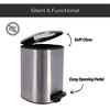 Evideco French Home Goods Metal Waste Basket with Silent Soft Close Lid, Large 5L - 1.3 Gal- - 4 of 4