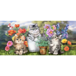 Briarwood Lane Spring Garden Cats Mini Mat 22x10 Indoor Outdoor For Spring Doormat - 1 of 2