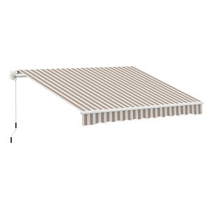 Resenkos Patio Awning, Outdoor Sun Shade Shelter Cover Awnings,12' x 10' Retractable Awning Patio Awnings Sun Shade Shelter with Manual Crank Handle, - 1 of 4