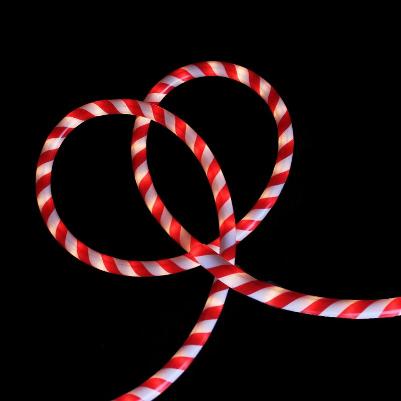 Northlight 18' Red and White Striped Candy Cane Outdoor Christmas Rope Lights, 2 of 4