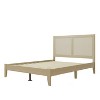 NicBex Queen Size Wood Platform Bed Frame with Natural Rattan Headboard,Solid Wood Slats Support,Noise-Free,Easy Assembly,Natural - 4 of 4