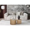 Okak Modern Nesting Coffee Table Set of 2, Cylinder Wood Grain End Side Tables for Living Room Office Balcony Yard - 4 of 4