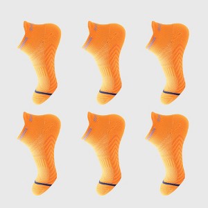 Anna-Kaci Women's Anti-Slip Athletic Ankle Socks 6pk - for Running & Training - Orange - 1 of 4